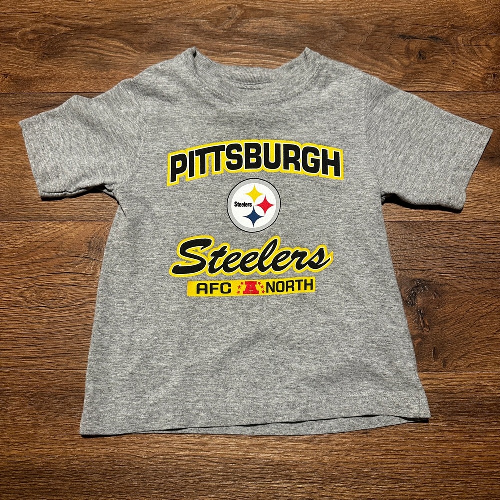 Vintage Team Athletics Gray Pittsburgh Steelers T-Shirt Kids 4T